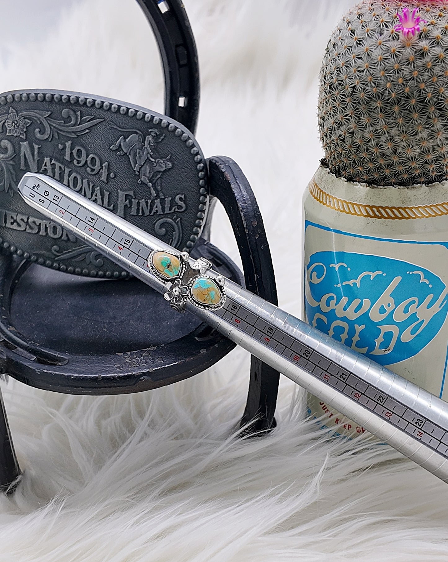 Vintage #8 Turquoise Double Stone Ring 6